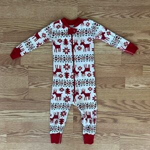 Hanna Andersson Dear Deer Nordic Footless Zip Pjs 2T Organic Cotton